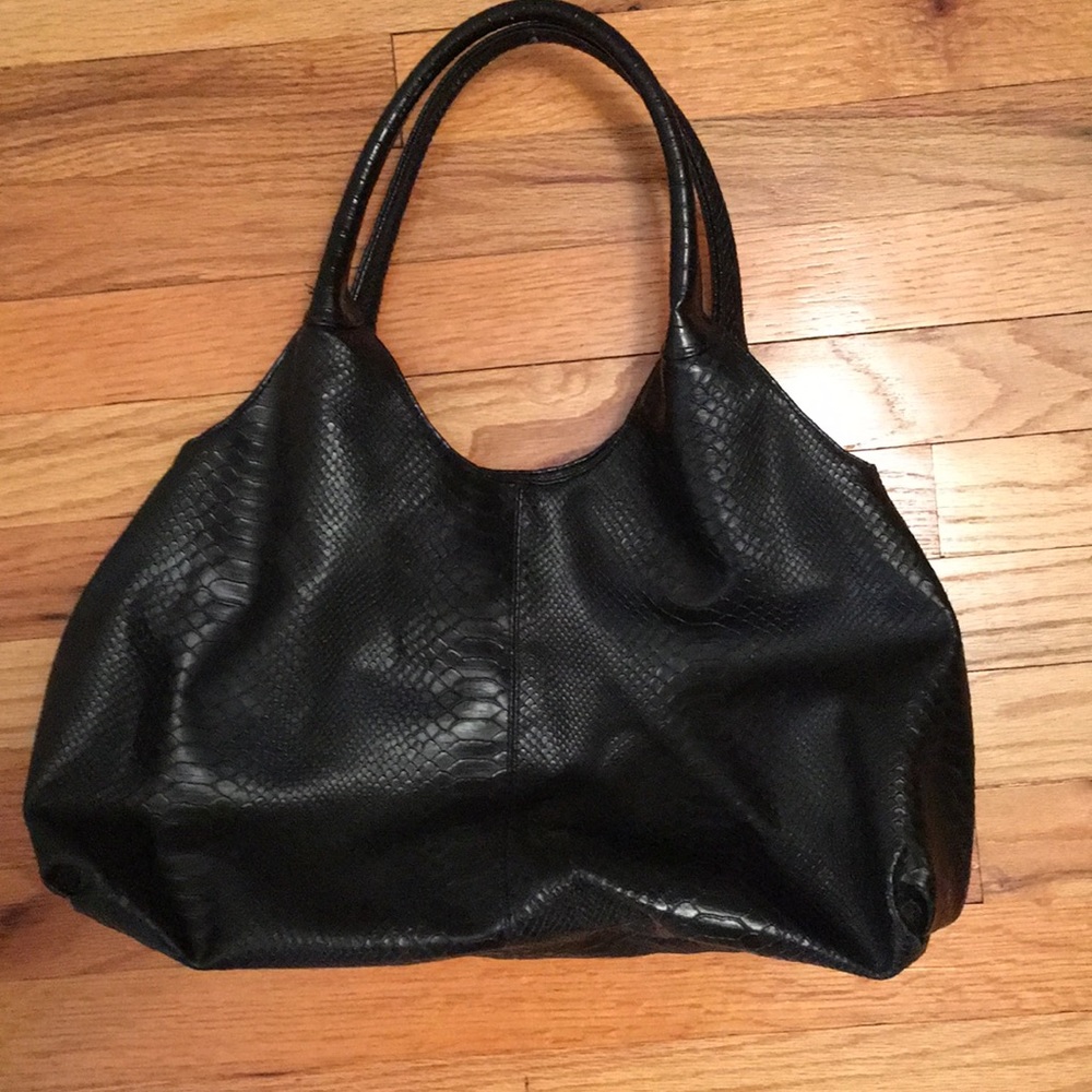 Snake skin print tote